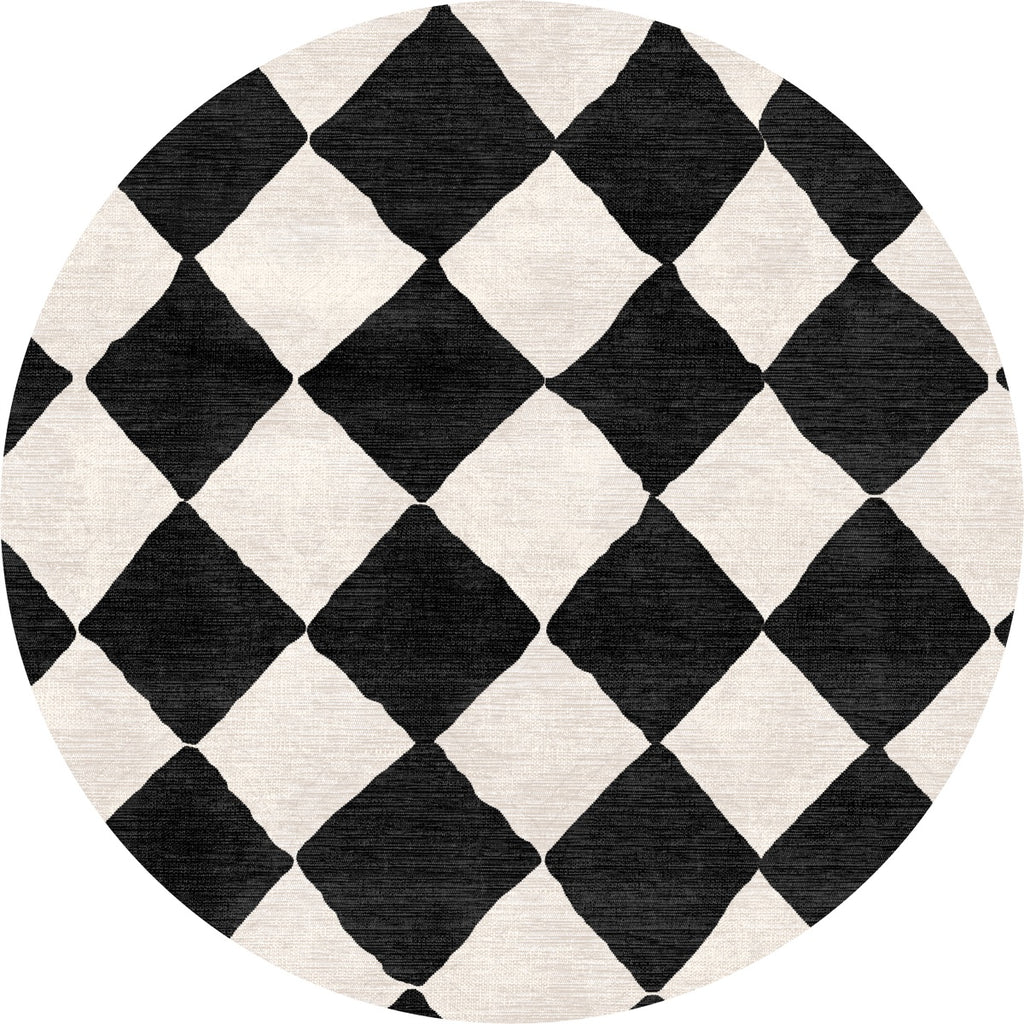 Trestres Checkered Black Ivory Rug Rugmeup