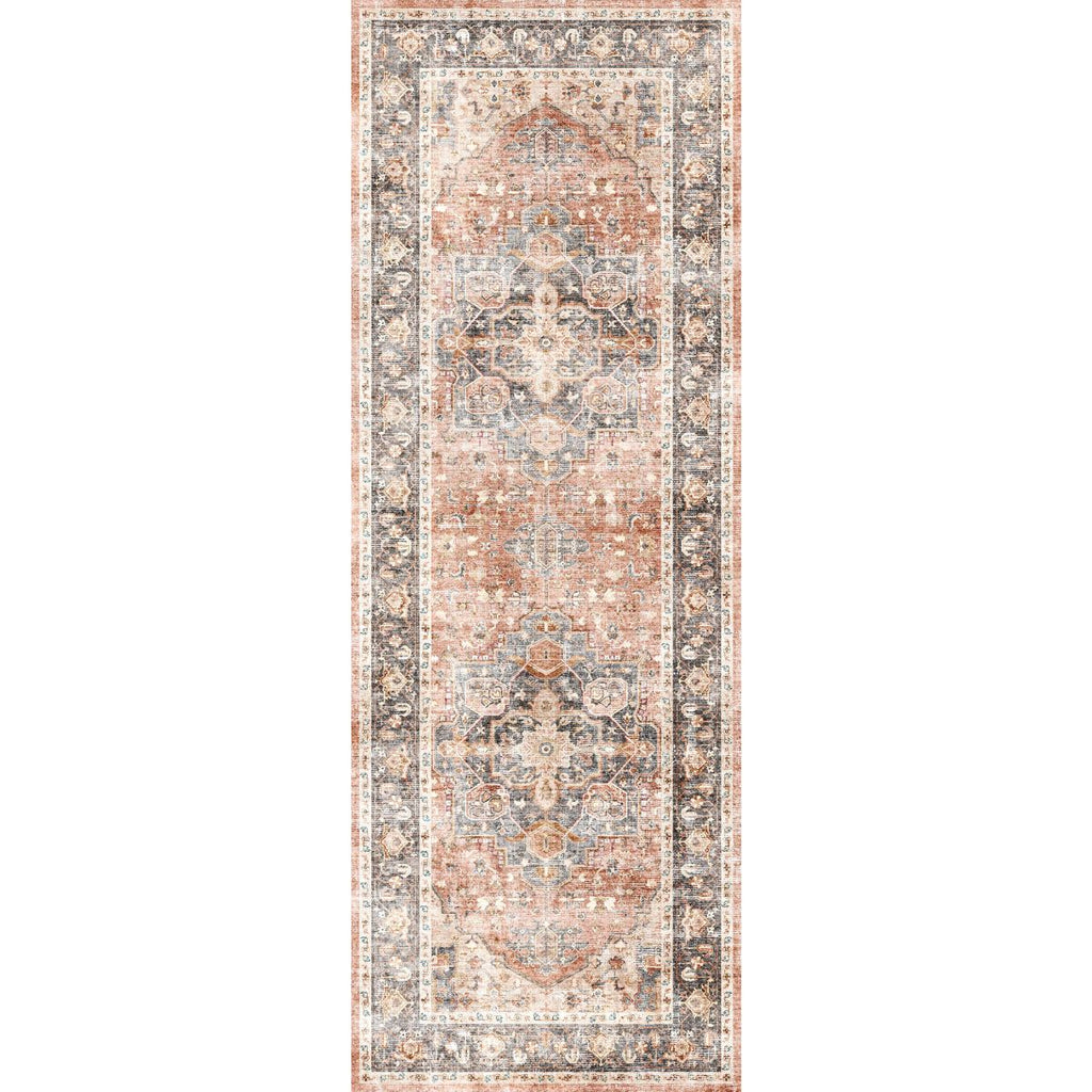 Riverra Terracotta Black Rug